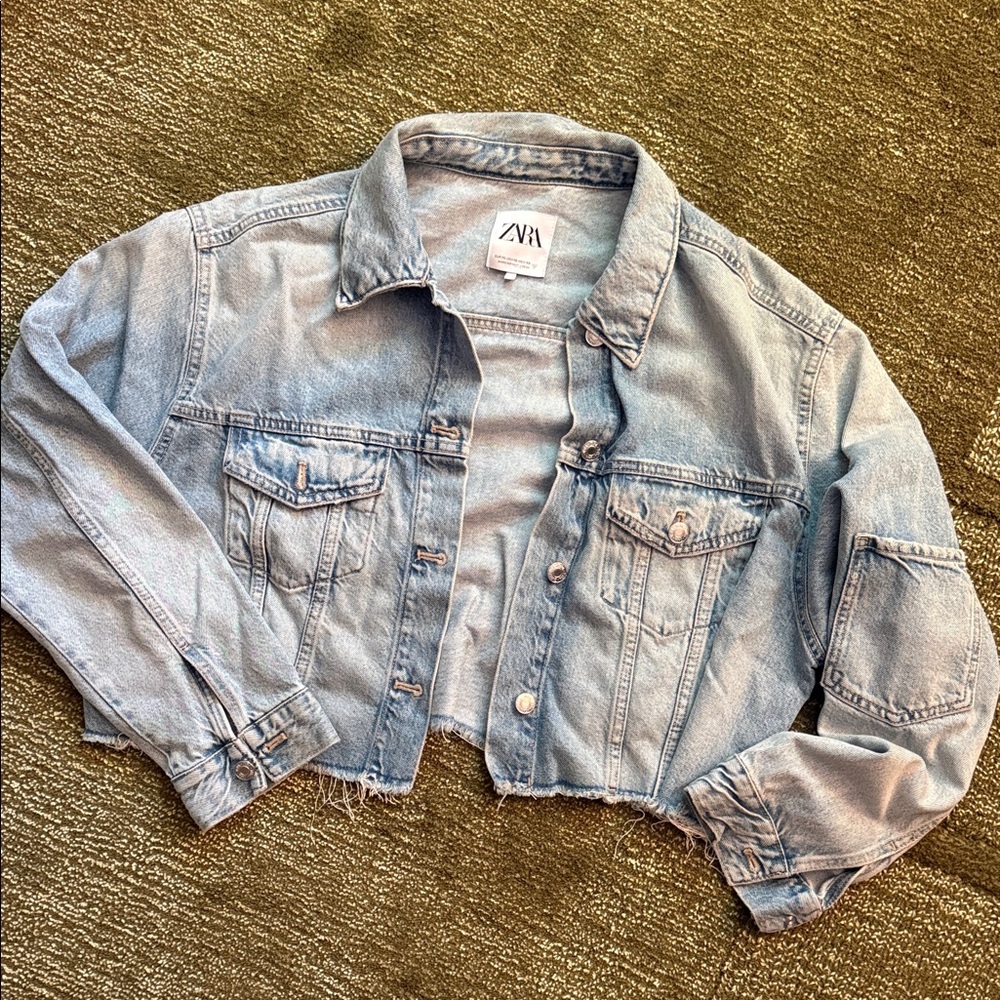 Cropped denim ZARA jacket
